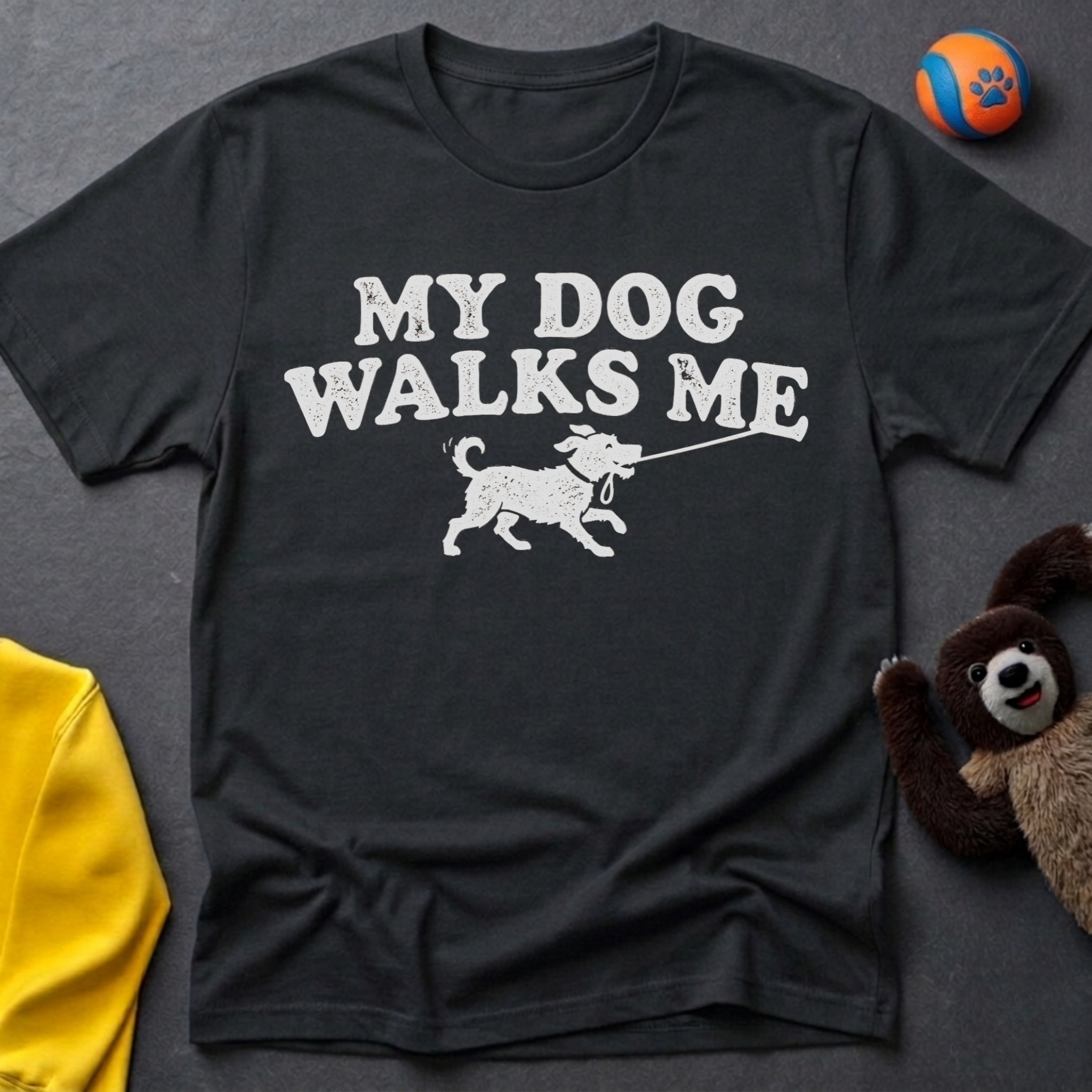 My Dog Walks Me Graphic T-Shirt