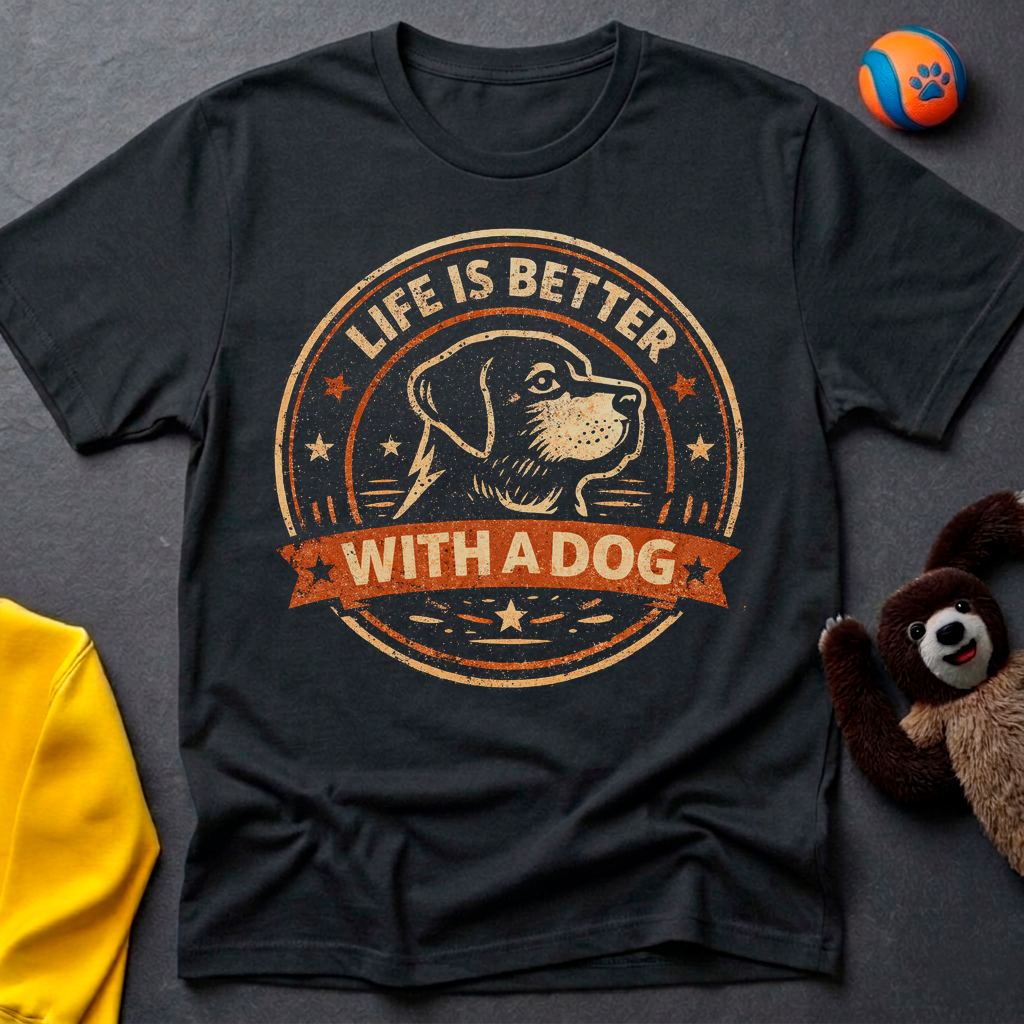 Life is Better with a Dog Color T-shirt