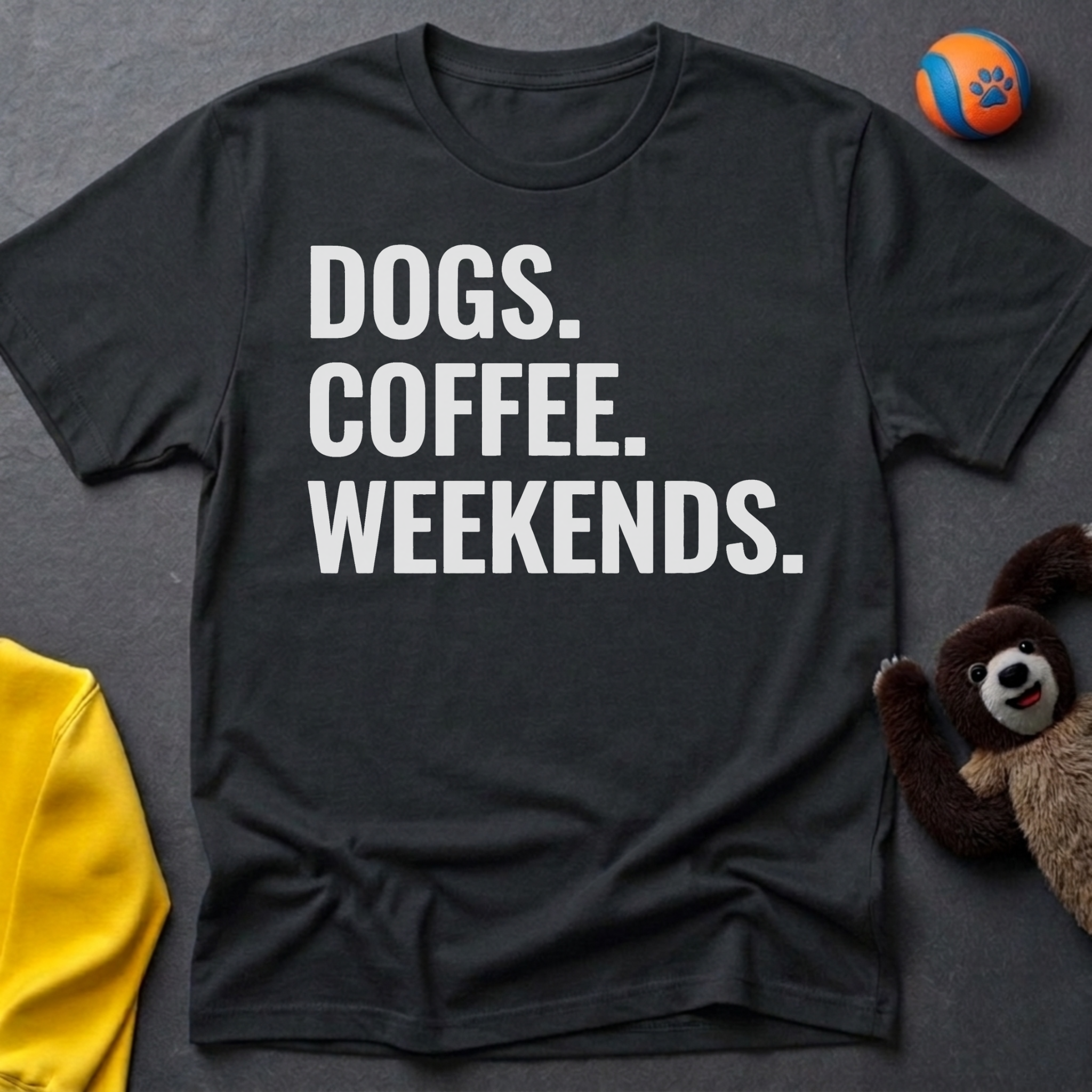 Dogs. Coffee. Weekends. T-shirt