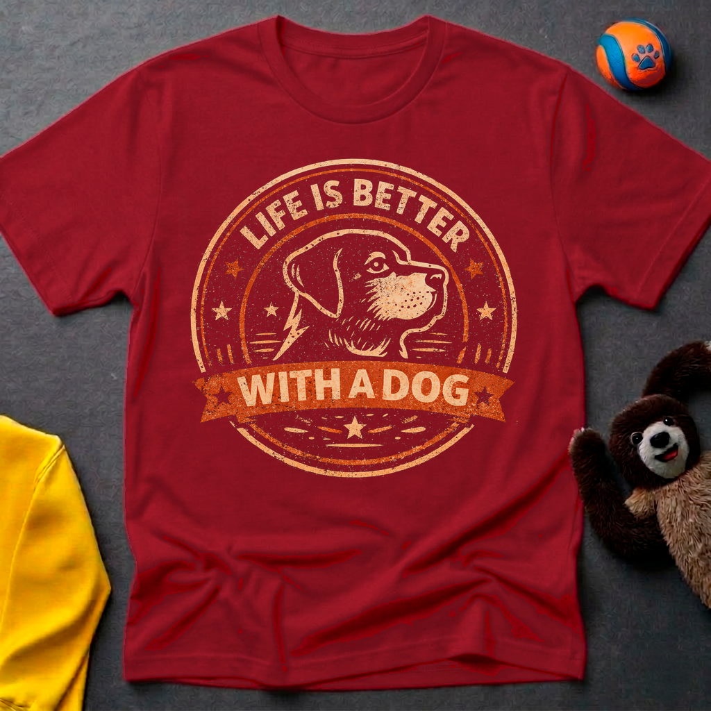 Life is Better with a Dog Color T-shirt