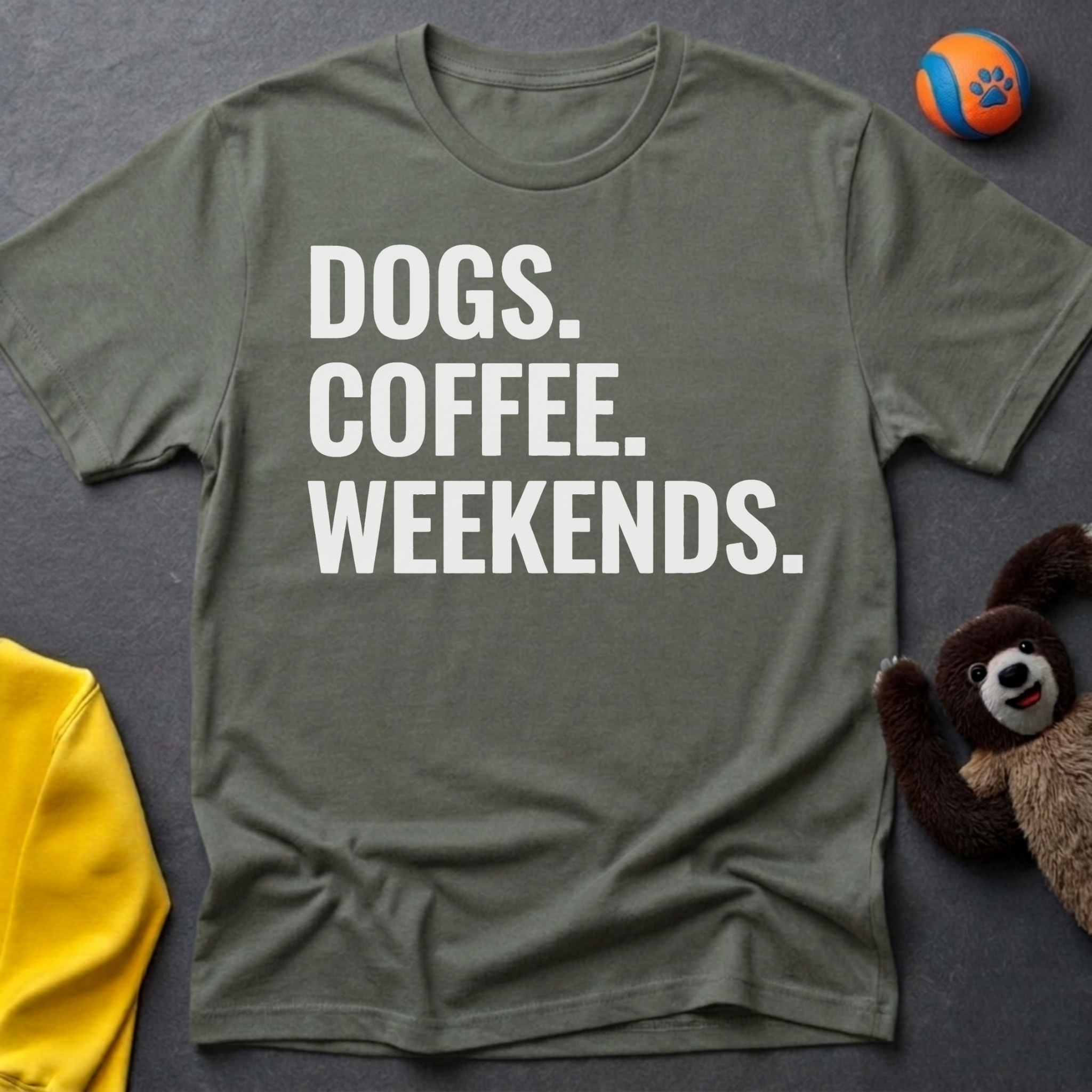 Dogs. Coffee. Weekends. T-shirt