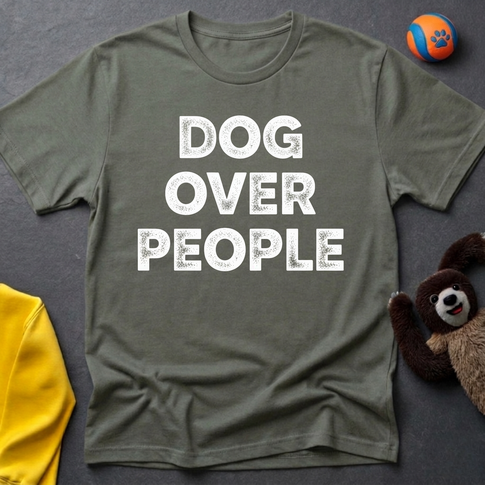 Dog Over People Stencil T-shirt