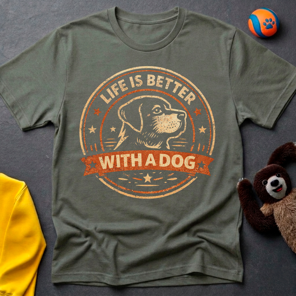 Life is Better with a Dog Color T-shirt