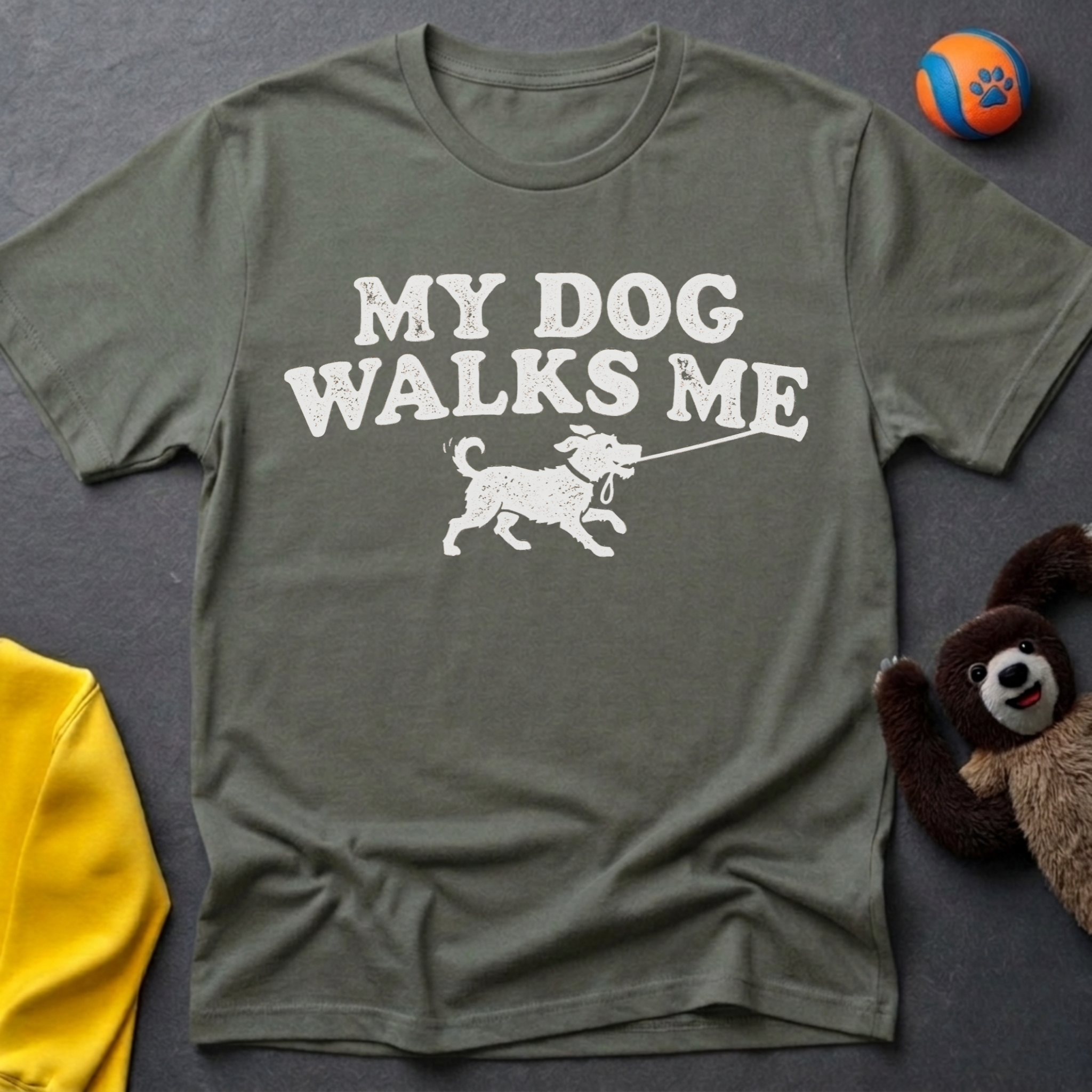My Dog Walks Me Graphic T-Shirt