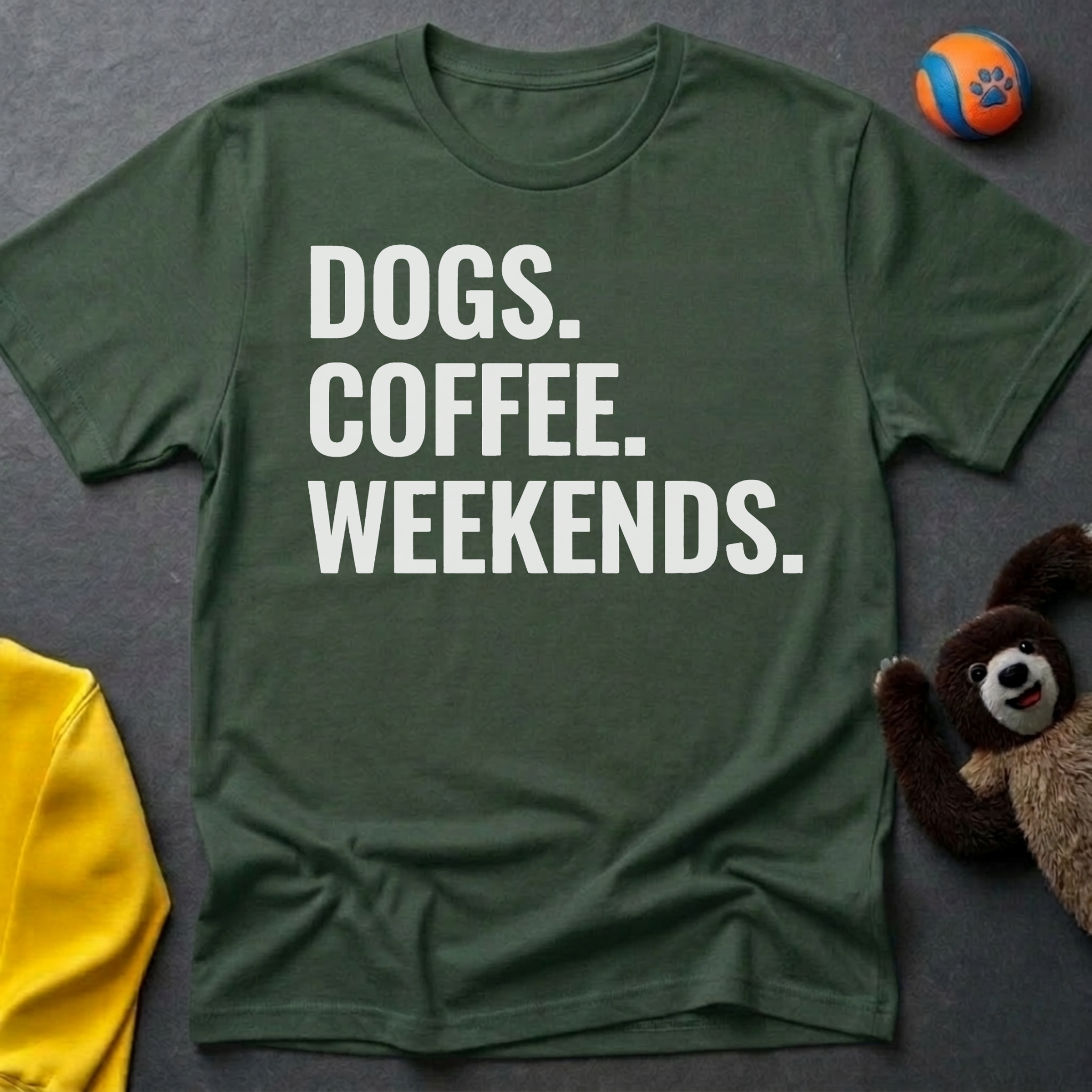 Dogs. Coffee. Weekends. T-shirt