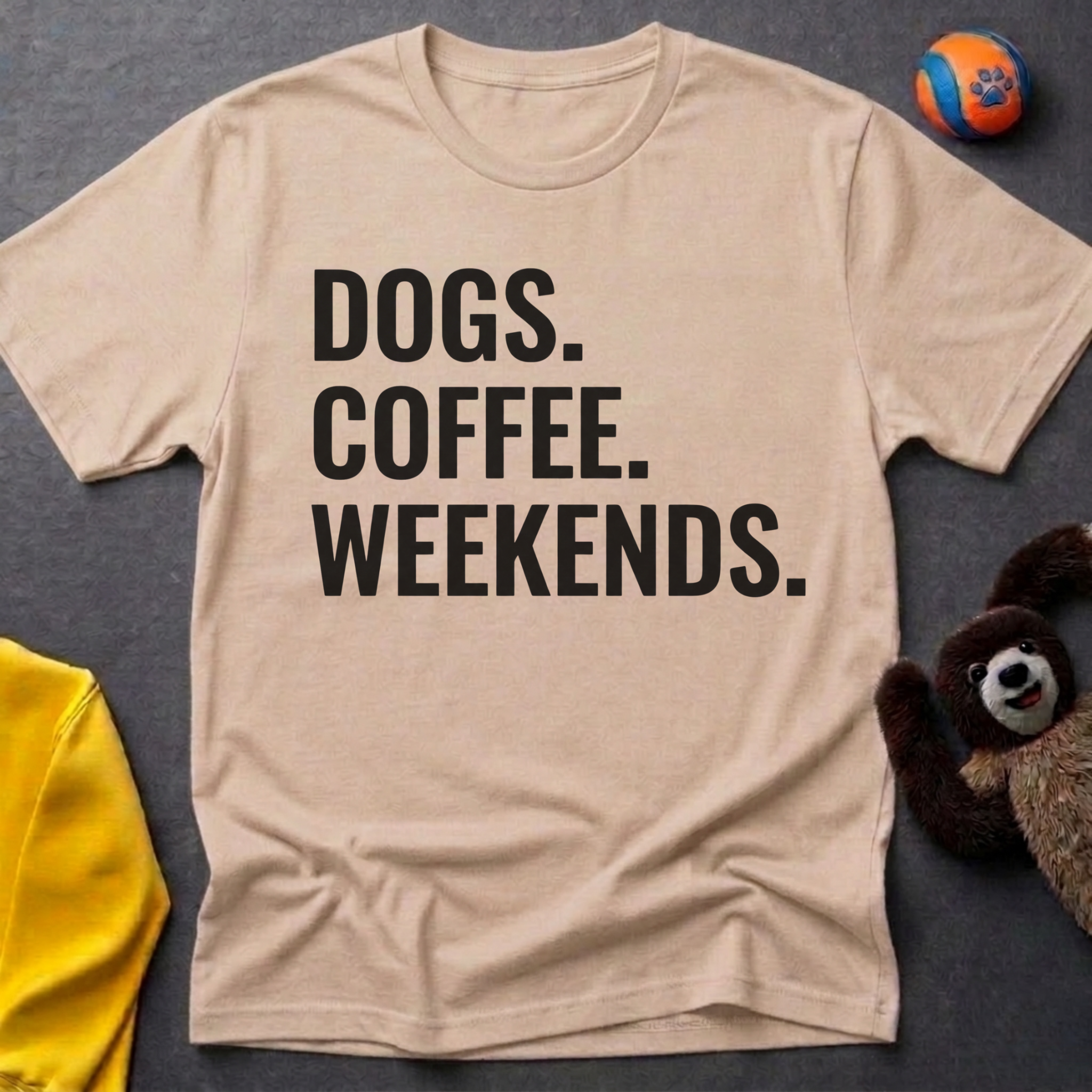 Dogs. Coffee. Weekends. T-shirt