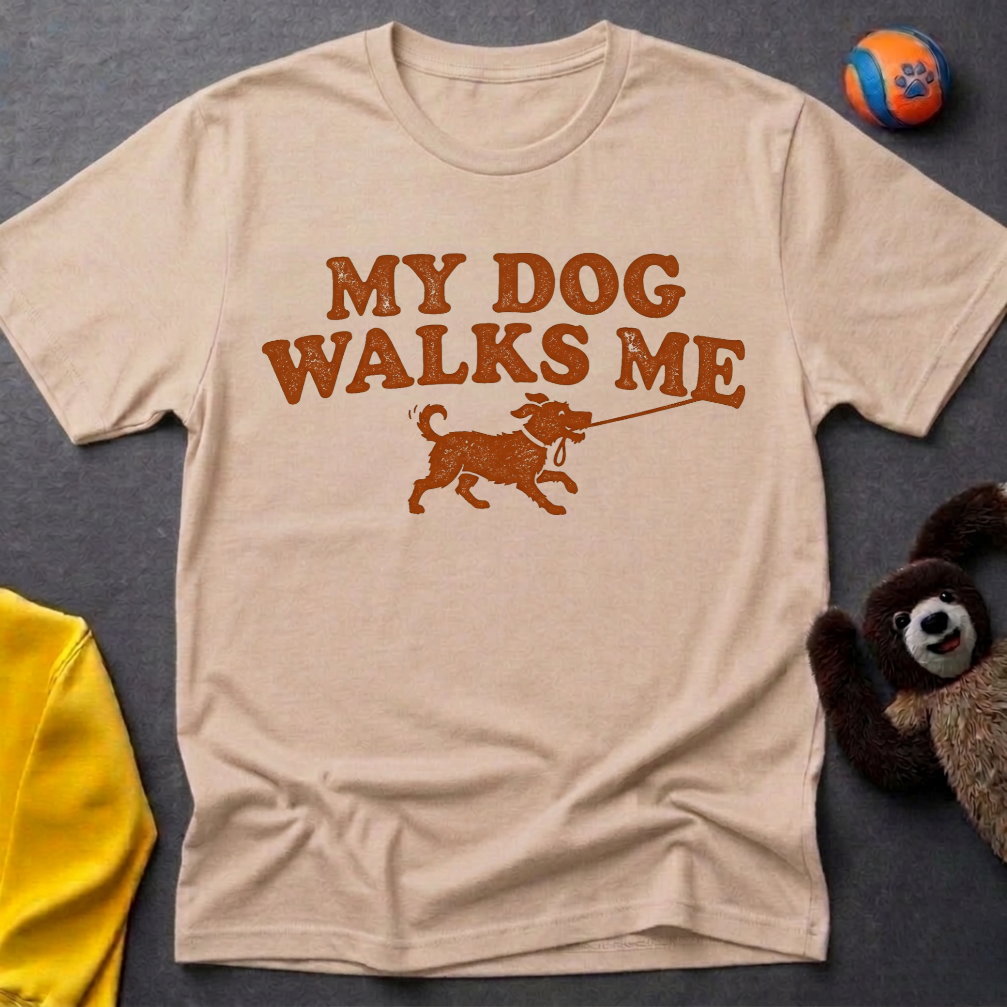 My Dog Walks Me Graphic T-Shirt