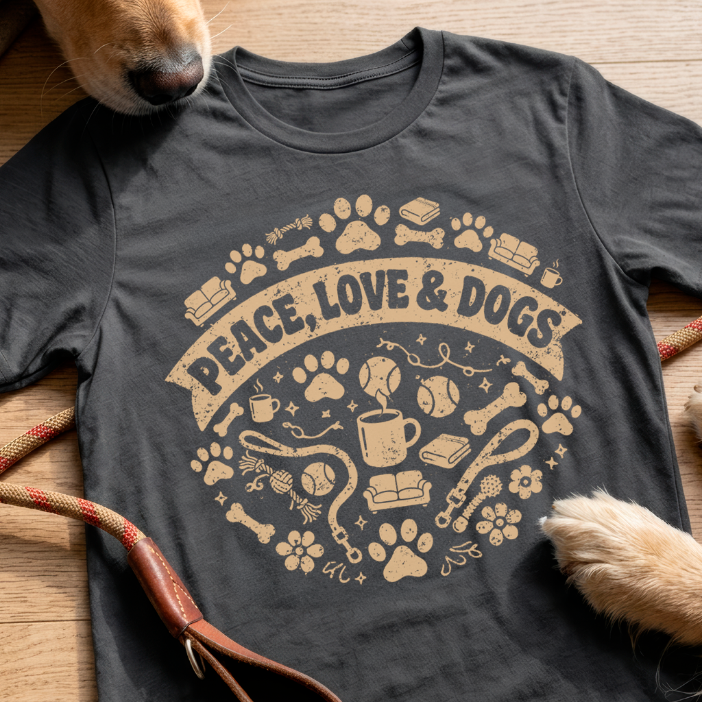 Peace, Love & Dogs - Cozy Set T-shirt
