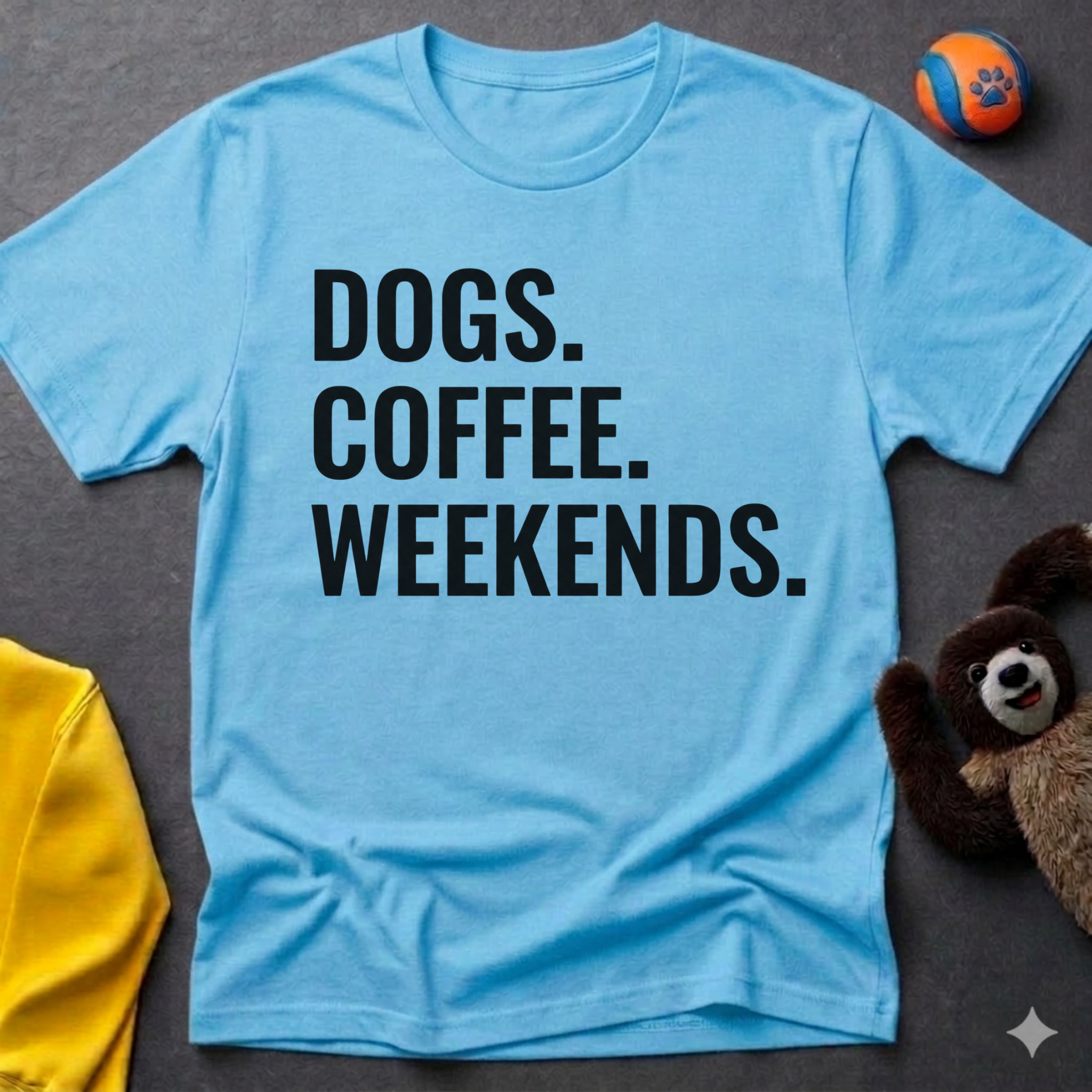 Dogs. Coffee. Weekends. T-shirt