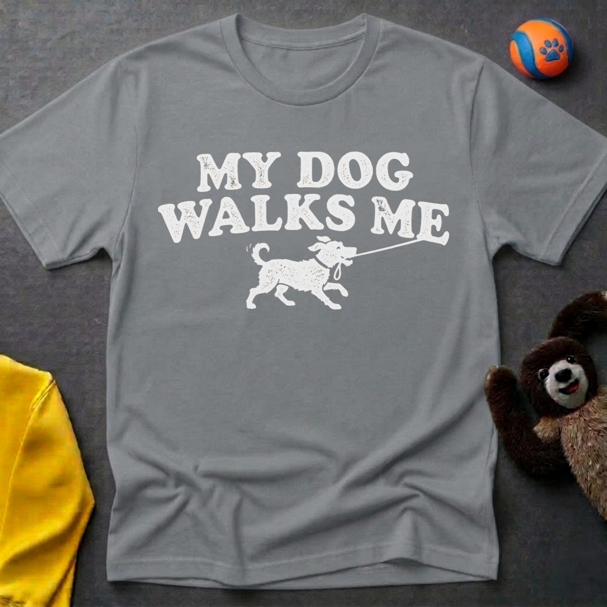 My Dog Walks Me Graphic T-Shirt